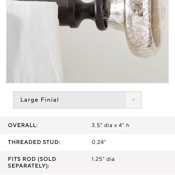 Pottery Barn Accents Pottery Barn Mercury Glass Finials For Curtain